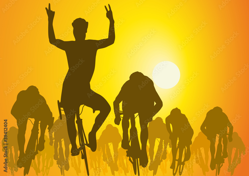 Fototapeta premium Silhouette_Cycliste_Sprint