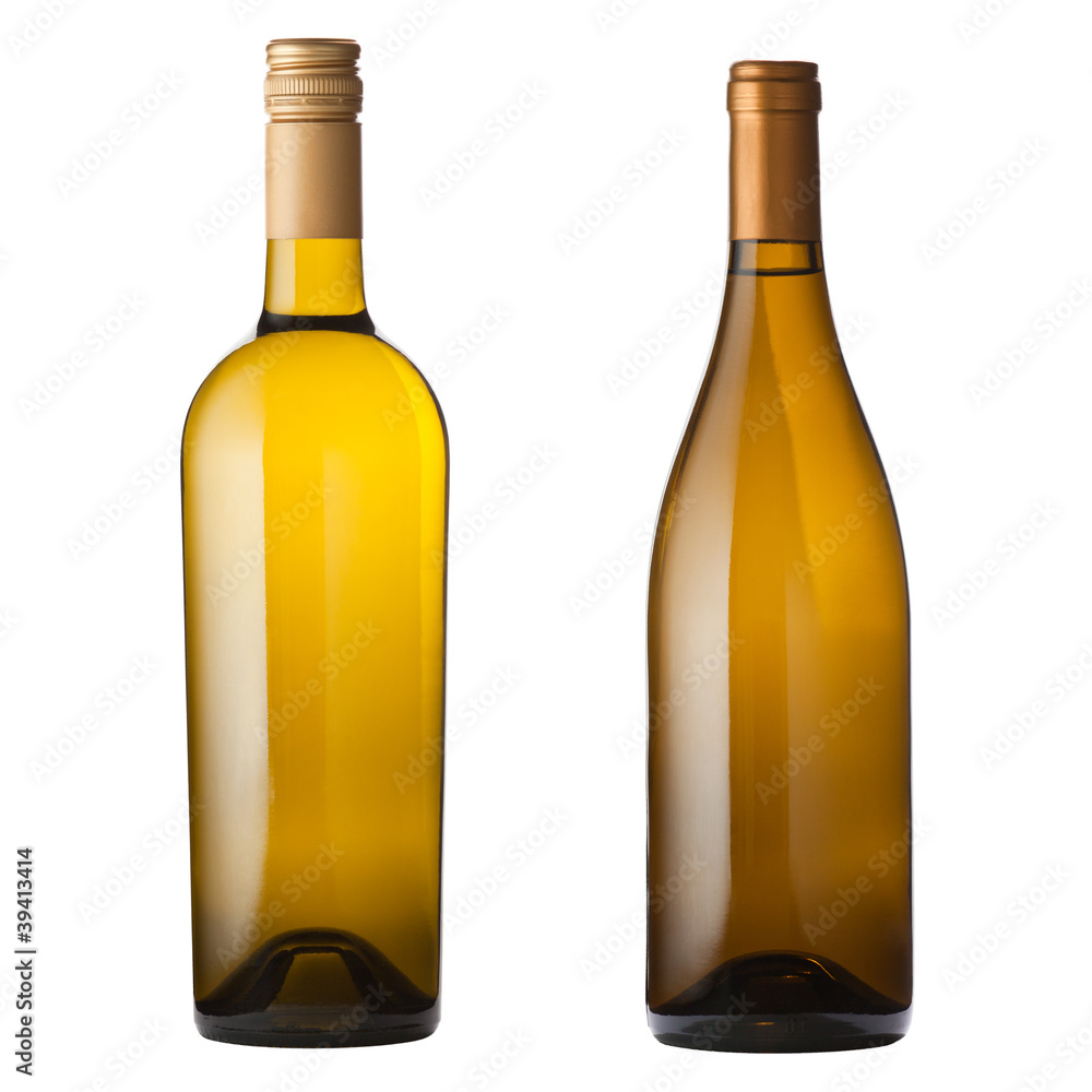 White wine bottles on white White wine bottles on white