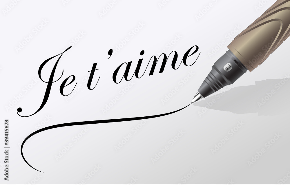 Ecrire Je T Aime Avec Amour Stock Vector Adobe Stock