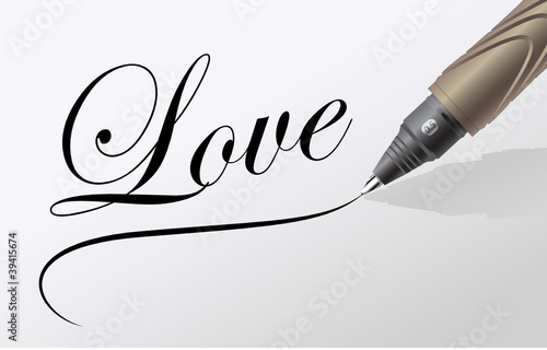 écrire je t'aime , avec amour