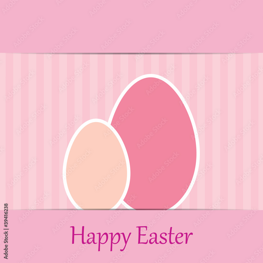 colorful easter card with tree eggs