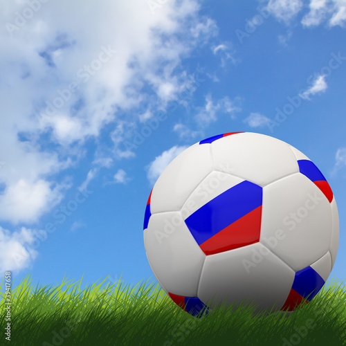 Russia flag on 3d football