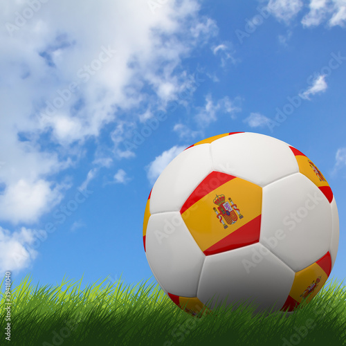 Spain flag on 3d football
