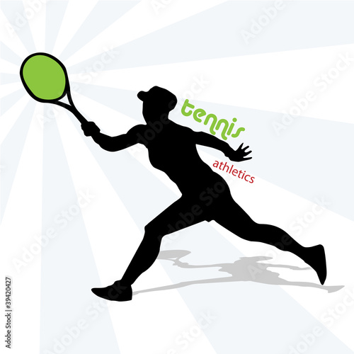 vector tennis player silhouette icon / logo © ttinu