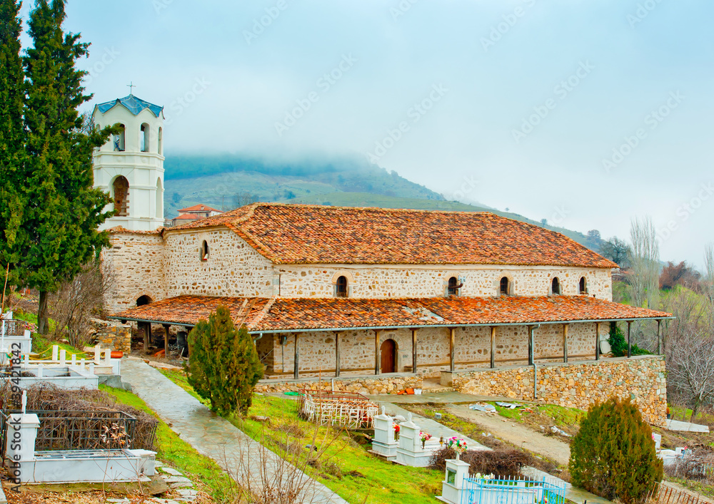 Old church with cemetery near Kastoria 