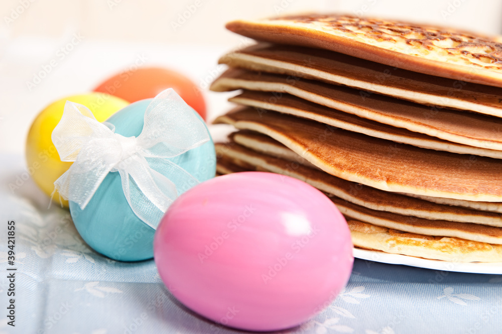 Easter eggs and pancakes