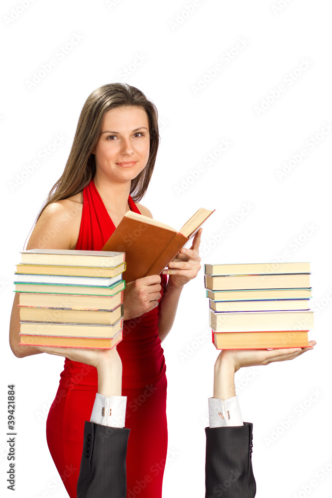 Beautiful girl with books Beautiful girl with books