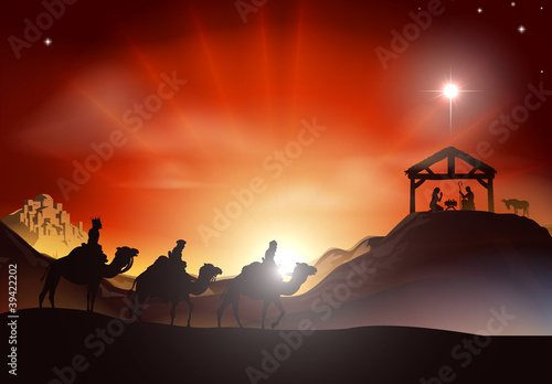 Traditional Christmas Nativity Scene