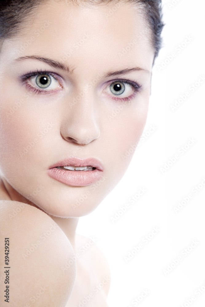 Obraz premium Model Frau Gesicht Kosmetik Poster Nahaufnahme
