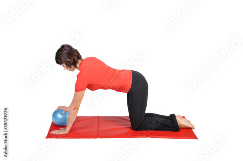 Fit young female pilates instructor