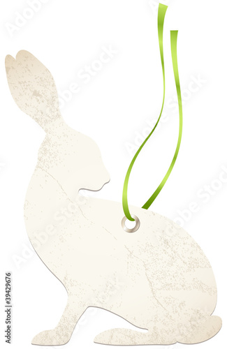 Easter Hangtags Bunny Looking Green Bow