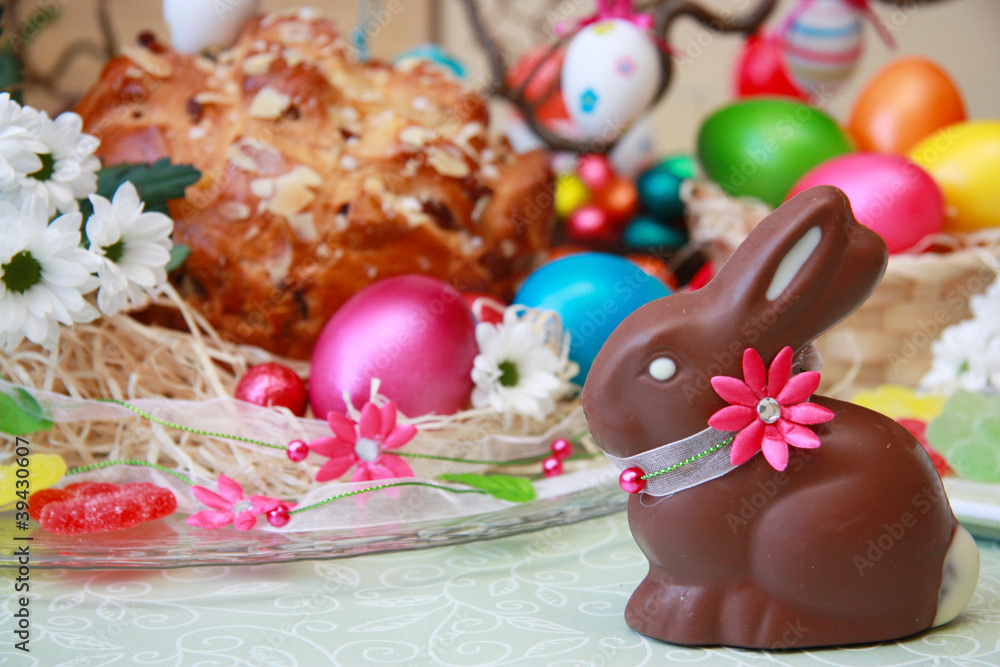 Obraz premium bunter Ostertisch