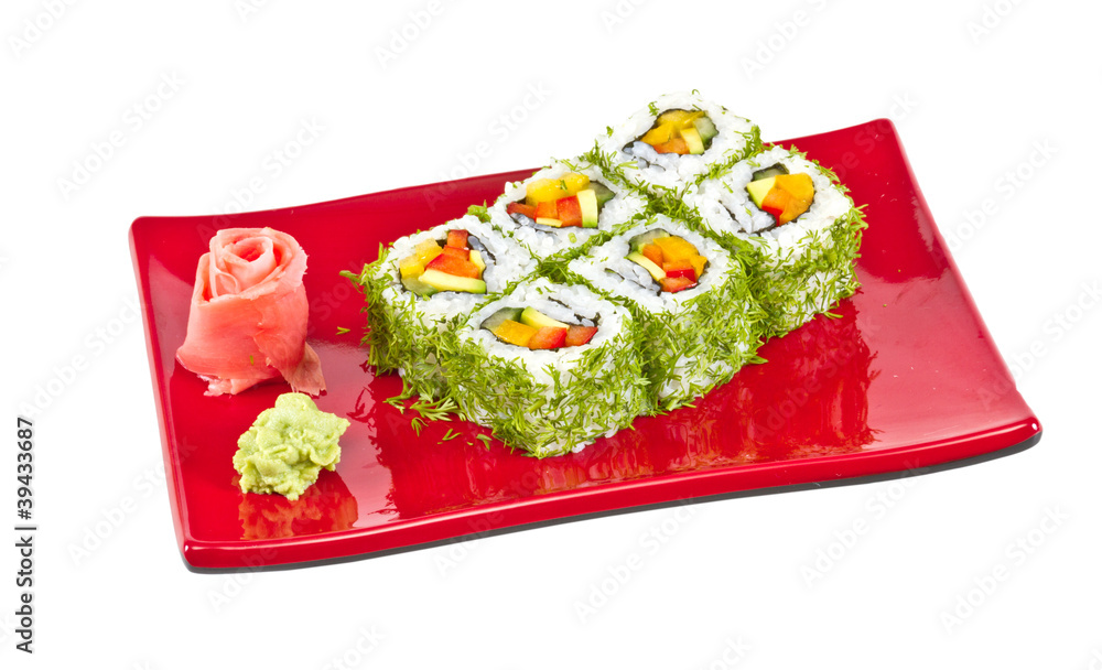 japan vegetarian roll with dill vegetables japan vegetarian roll with dill vegetables