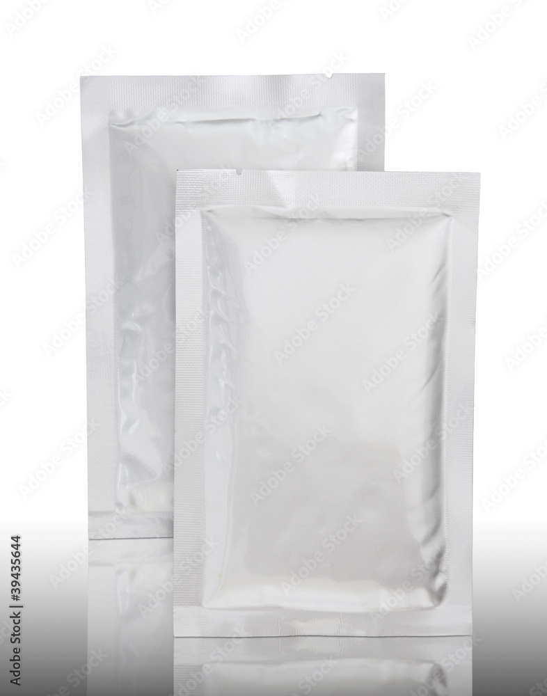 plastic package on reflect floor and white background plastic package on reflect floor and white background