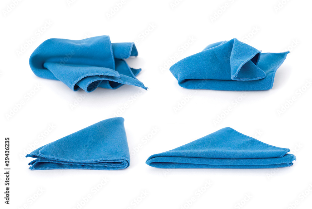microfiber blue duster isolated on white