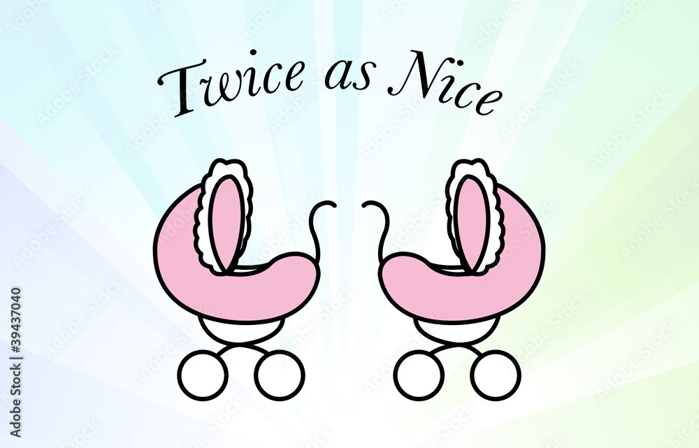 Twin girl birth announcement Stock Vector Adobe Stock
