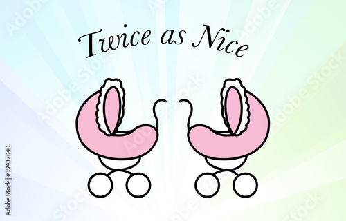 Twin girl birth announcement