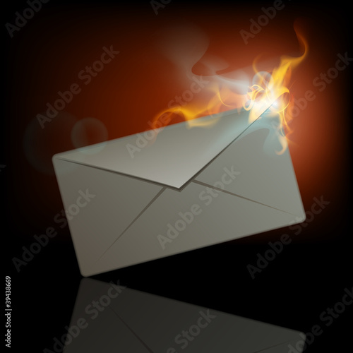 burning letter vector illustration