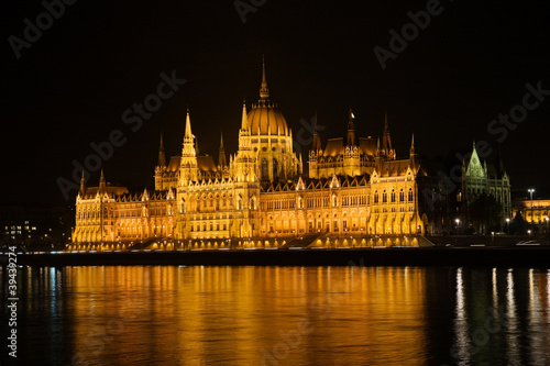 parliament house at night, budapest, hungary