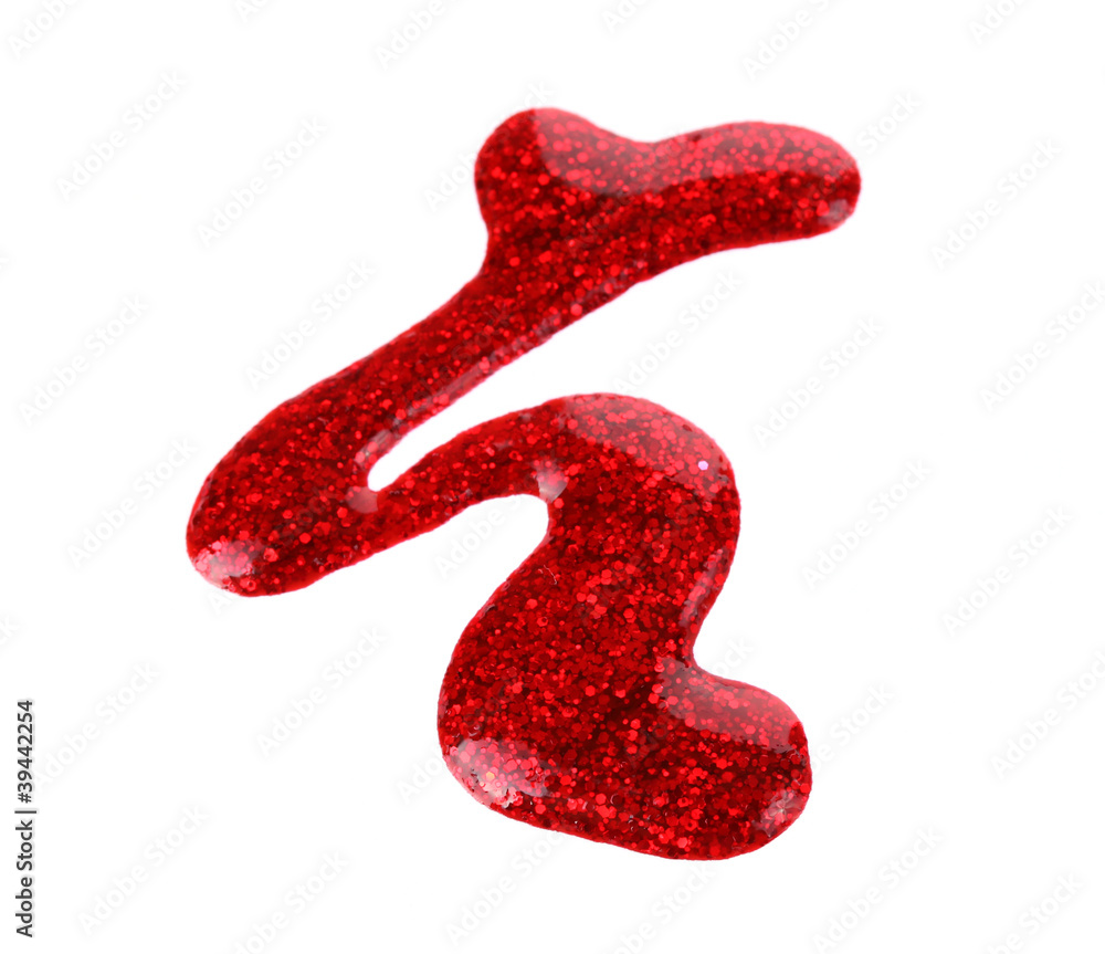 Red nail polish drops isolated on white Red nail polish drops isolated on white