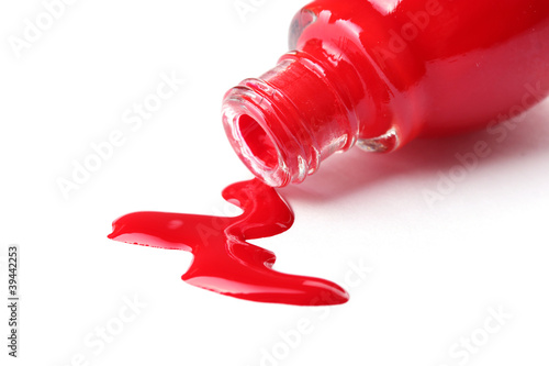 red nail polish isolated on white