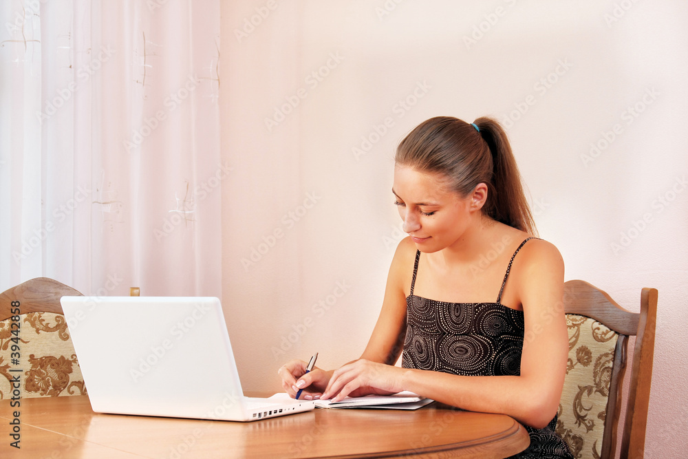 Portrait of beautiful business woman with laptop Portrait of beautiful business woman with laptop