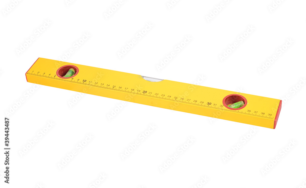 Yellow construction level, isolated on white background Yellow construction level, isolated on white background