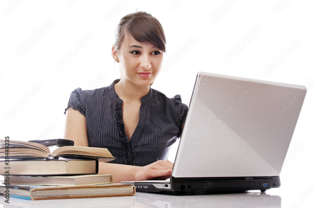 Portrait of beautiful business woman with laptop Portrait of beautiful business woman with laptop
