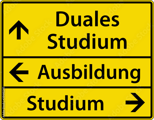 Duales Studium - Ausbildung - Studium Schild