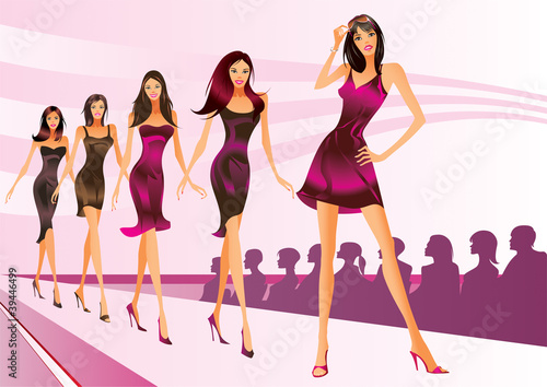 Fashion models represent clothes at a fashion show