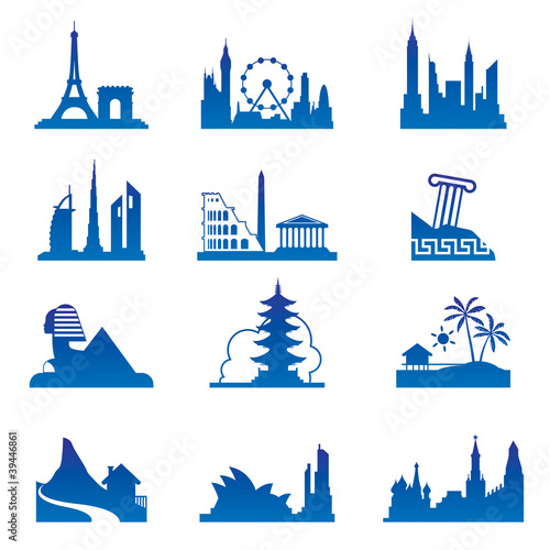 World travel destinations - vector illustration