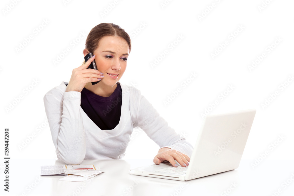 Portrait of beautiful business woman with laptop Portrait of beautiful business woman with laptop