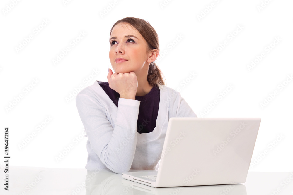 Portrait of beautiful business woman with laptop Portrait of beautiful business woman with laptop