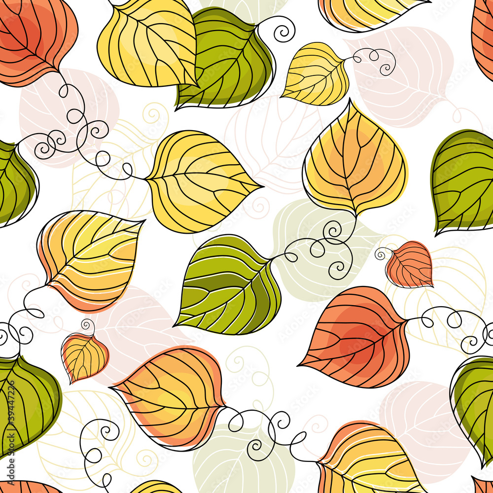 Autumn colorful seamless pattern