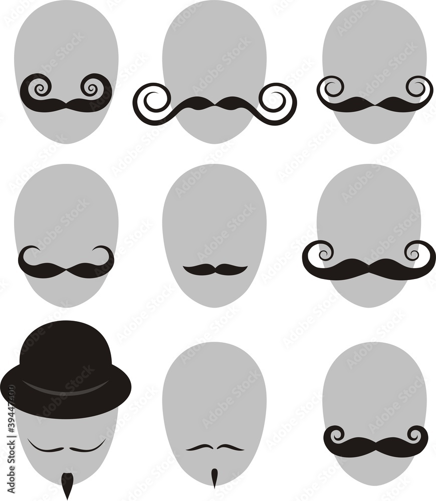 Mustaches and beard set Mustaches and beard set
