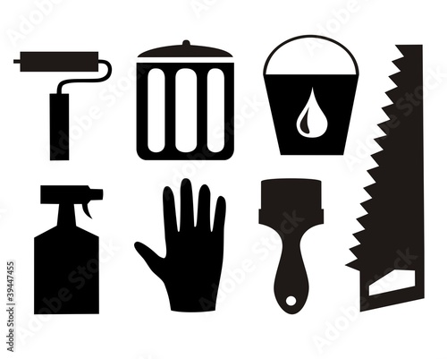 Repair and cleaning vector icon set