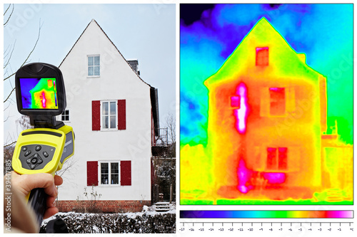 thermal imaging of a town house photo