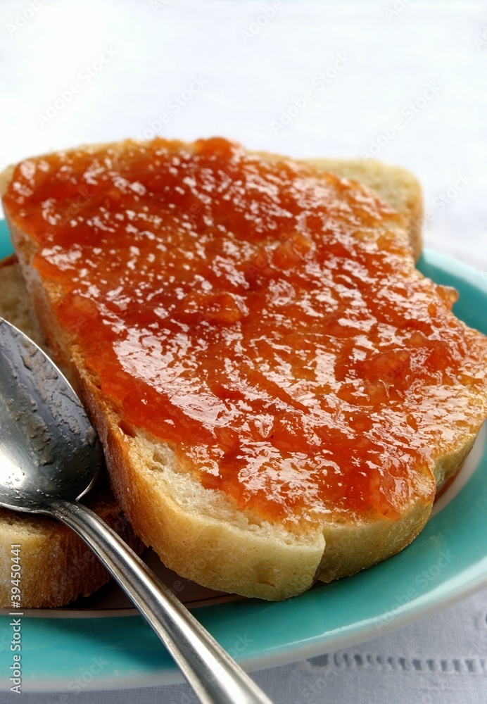sandwich with apple jam on the plate sandwich with apple jam on the plate