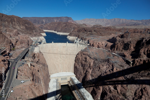 Hoover Dam on Colorado river and Lake Meade Arizona