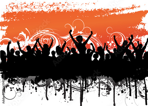 Grunge crowd scene
