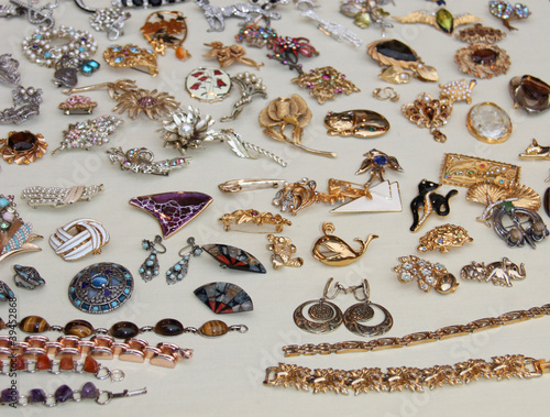 A Varied and Colourful Display of Costume Jewellery. photo