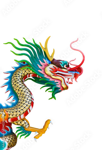 Colorful Dragon statue in Chinese style