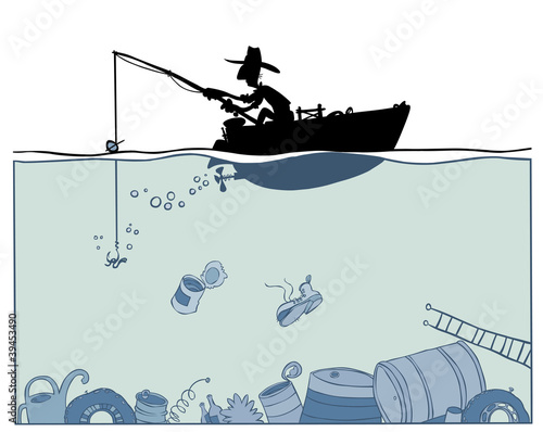 Fishing in polluted environment.