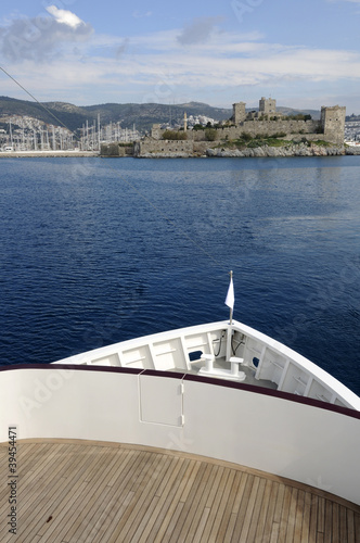 cruise ship at the bodrum harbor