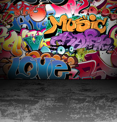 Acrylglasbilder Graffiti Graffiti wall urban street art painting  © Banana Republic