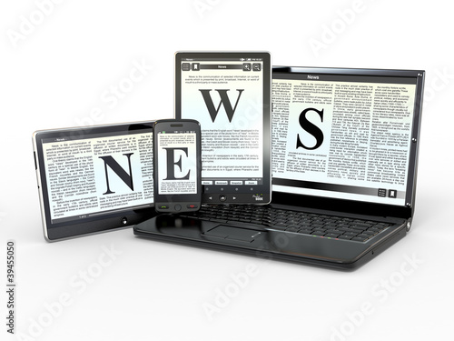 Media. Electronic news. 3d photo