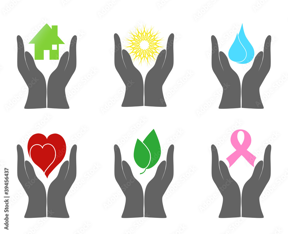 Obraz premium Vector illustration of a set of environment icons