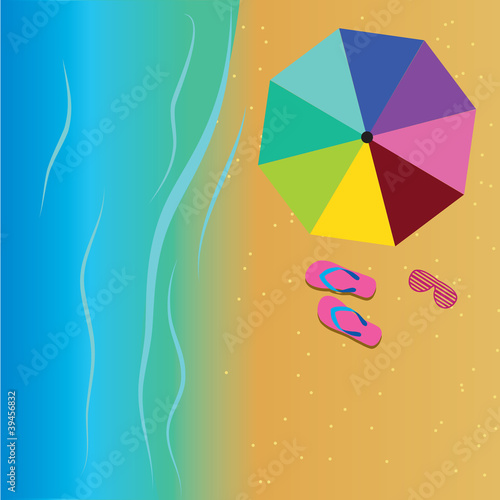 vector beach and sea