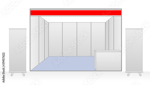 trade exhibition stand and roll up banner
