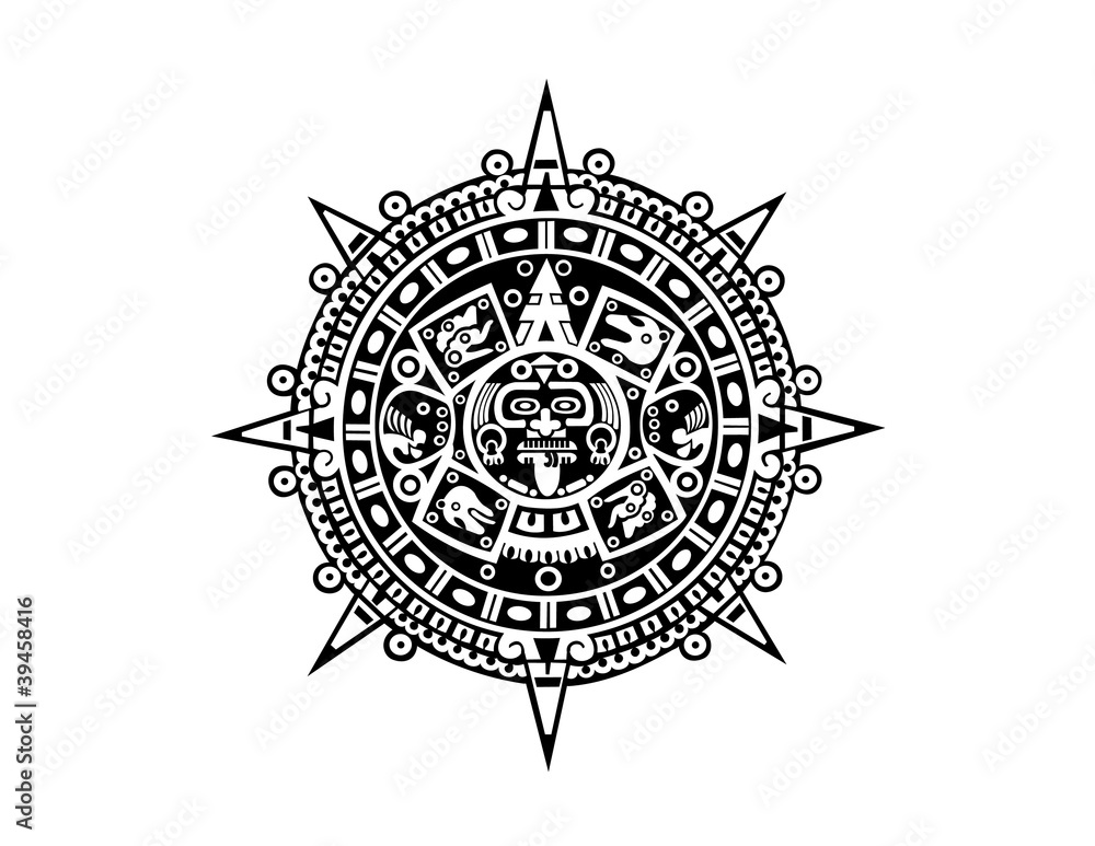aztec calendar Stock Vector Adobe Stock